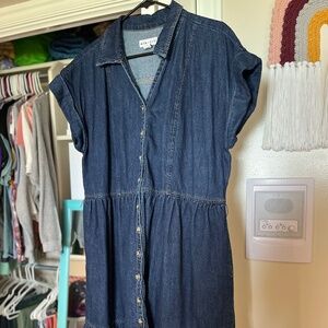 Denim Cap Sleeve Dress